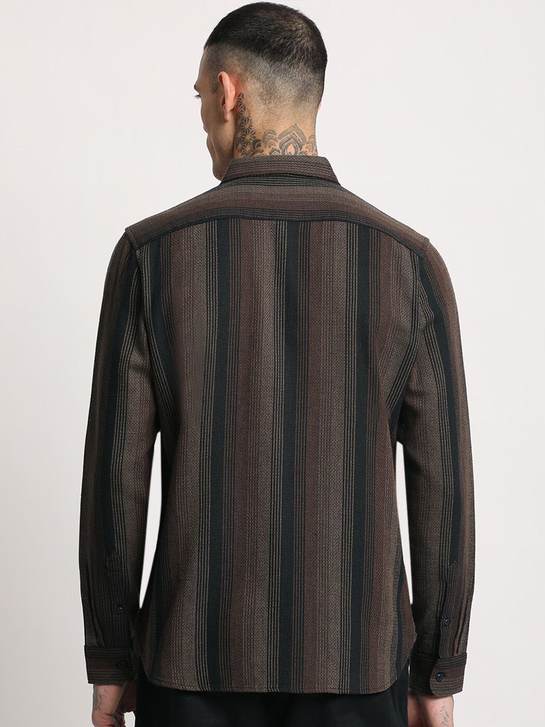 THE BEAR HOUSE  Striped Slim Fit Button-Down Collar Casual Shirt