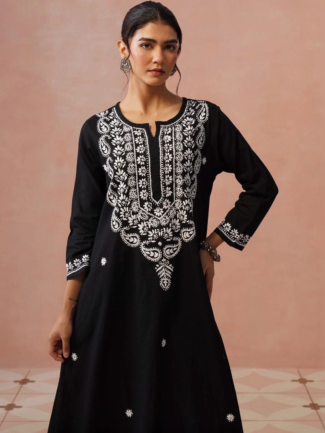 House of Chikankari Women Embroidered Thread Work Kurta