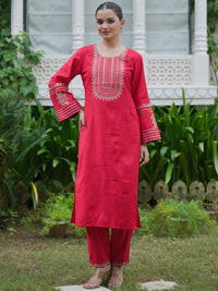 Indo Era Women Ethnic Motifs Embroidered Regular Sequinned Kurta with Trousers