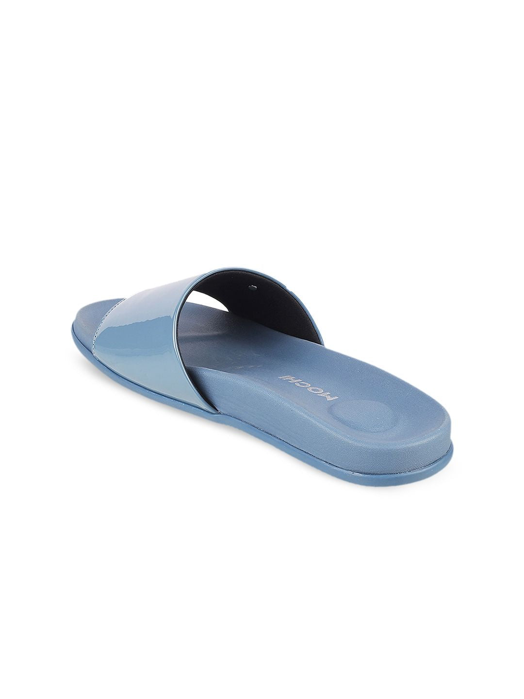 Mochi Women Blue Solid Sliders