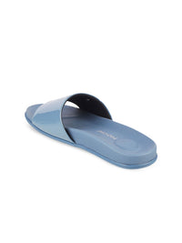 Mochi Women Blue Solid Sliders