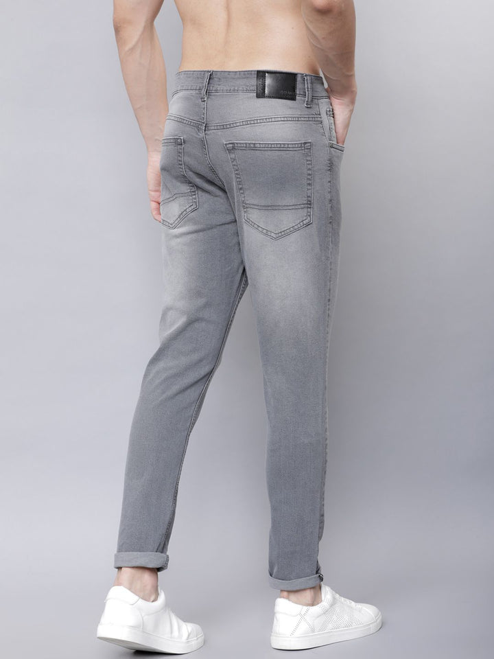Highlander Men Grey Tapered Fit Mid-Rise Clean Look Jeans Regingable