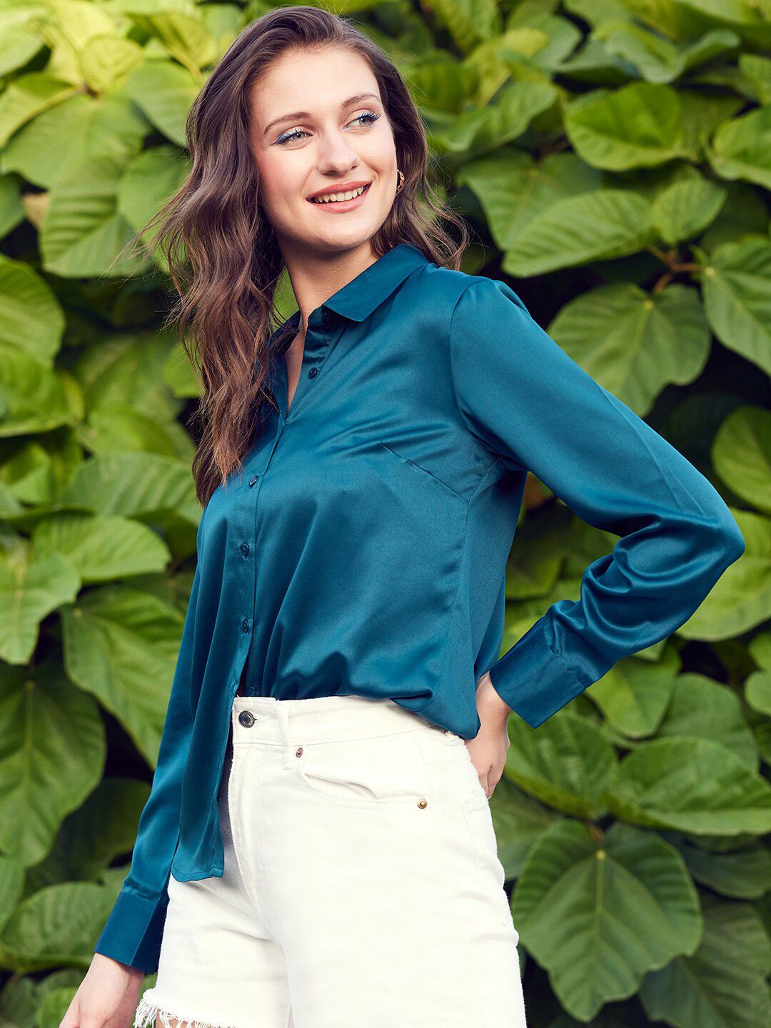 WORK IT by STREET 9 Comfort Fit Satin Casual Shirt