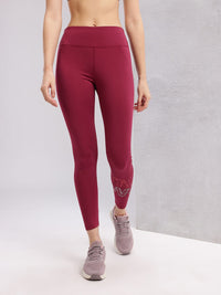 HRX by Hrithik Roshan Women Mid-Rise Typography Print Rapid-Dry Training Tights