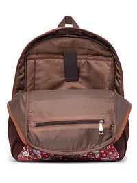 ZOUK Women Floral Printed Vegan Leather Laptop Backpack