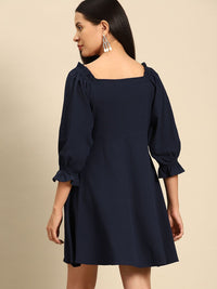 DENNISON Puff Sleeve Crepe Empire Dress
