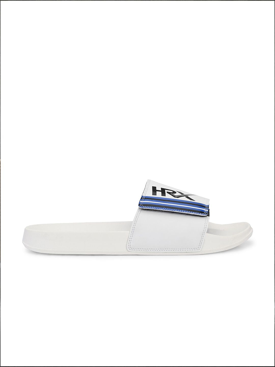 HRX by Hrithik Roshan Men White & Blue Printed Sliders