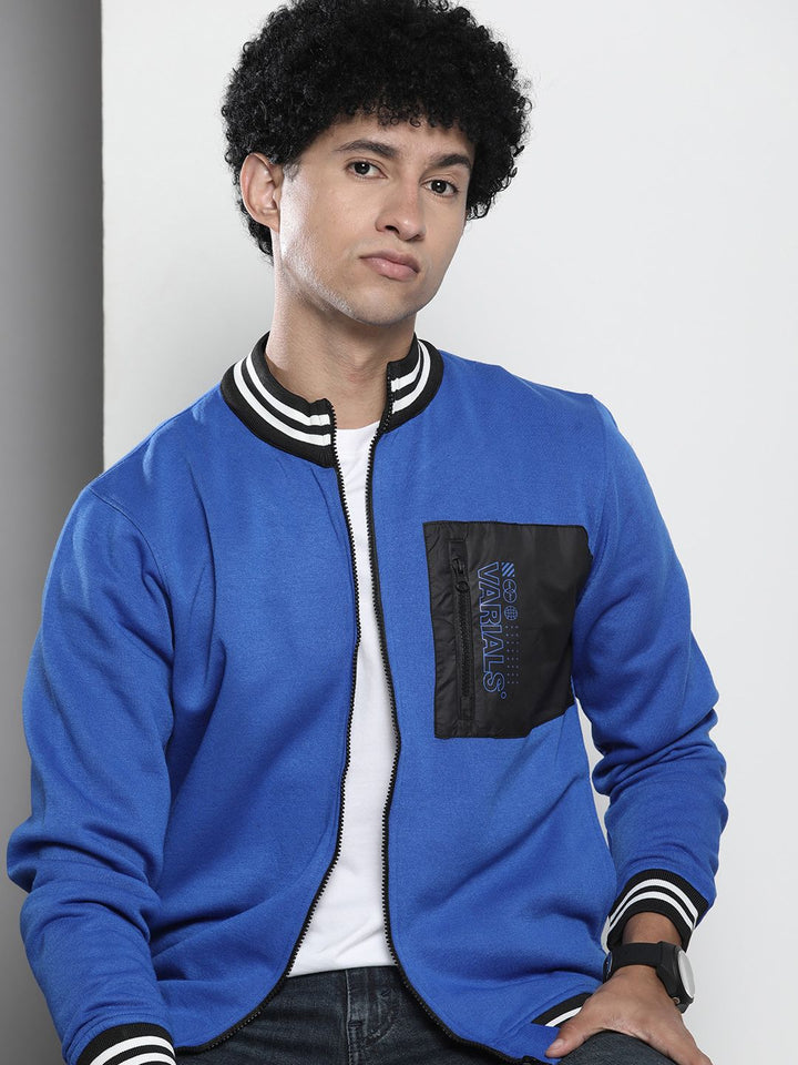 The Indian Garage Co Men Blue Solid Sweatshirt