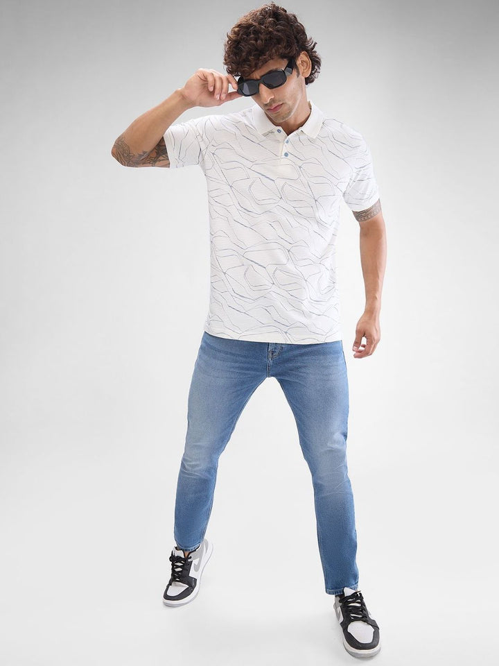 SPYKAR Men Printed Polo Collar Slim Fit T-shirt