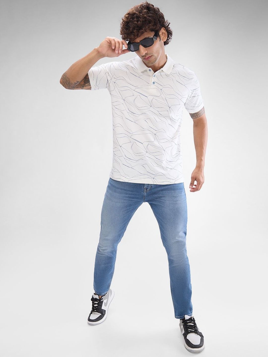 SPYKAR Men Printed Polo Collar Slim Fit T-shirt