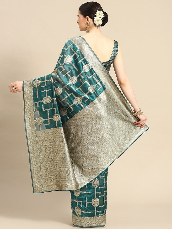 Saree mall Ethnic Motifs Organza Zari Banarasi Saree