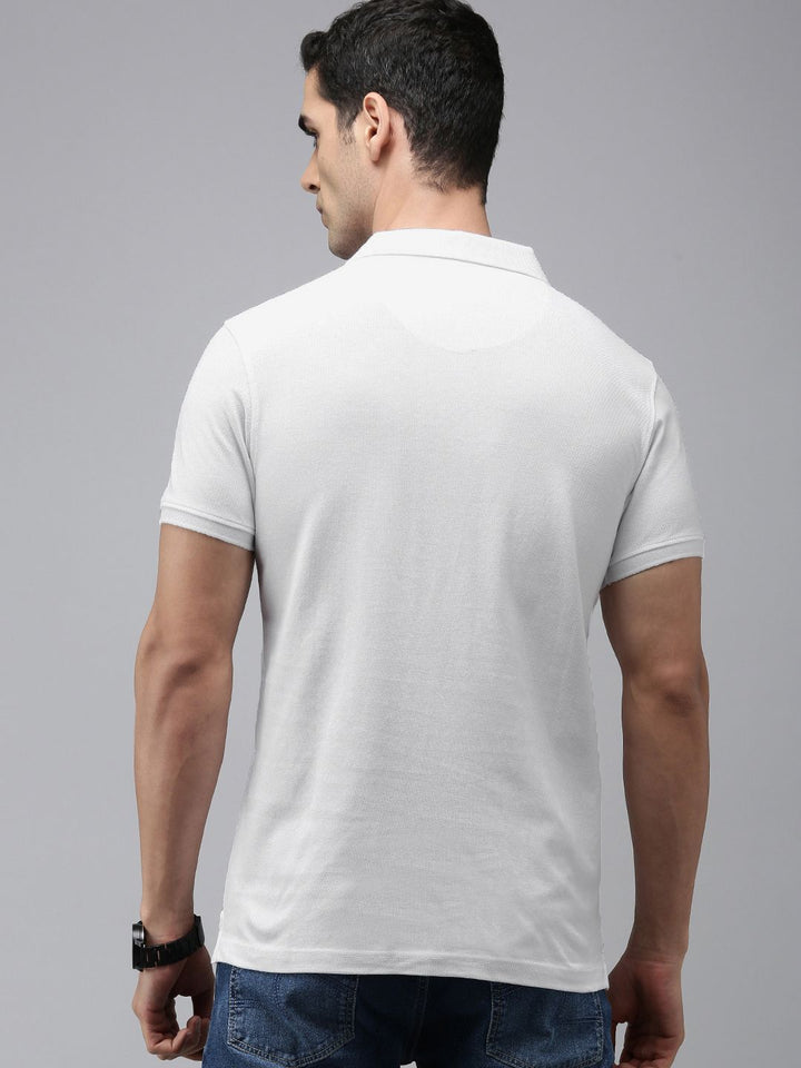 SPYKAR Men Pure Cotton Polo Collar Slim Fit T-shirt