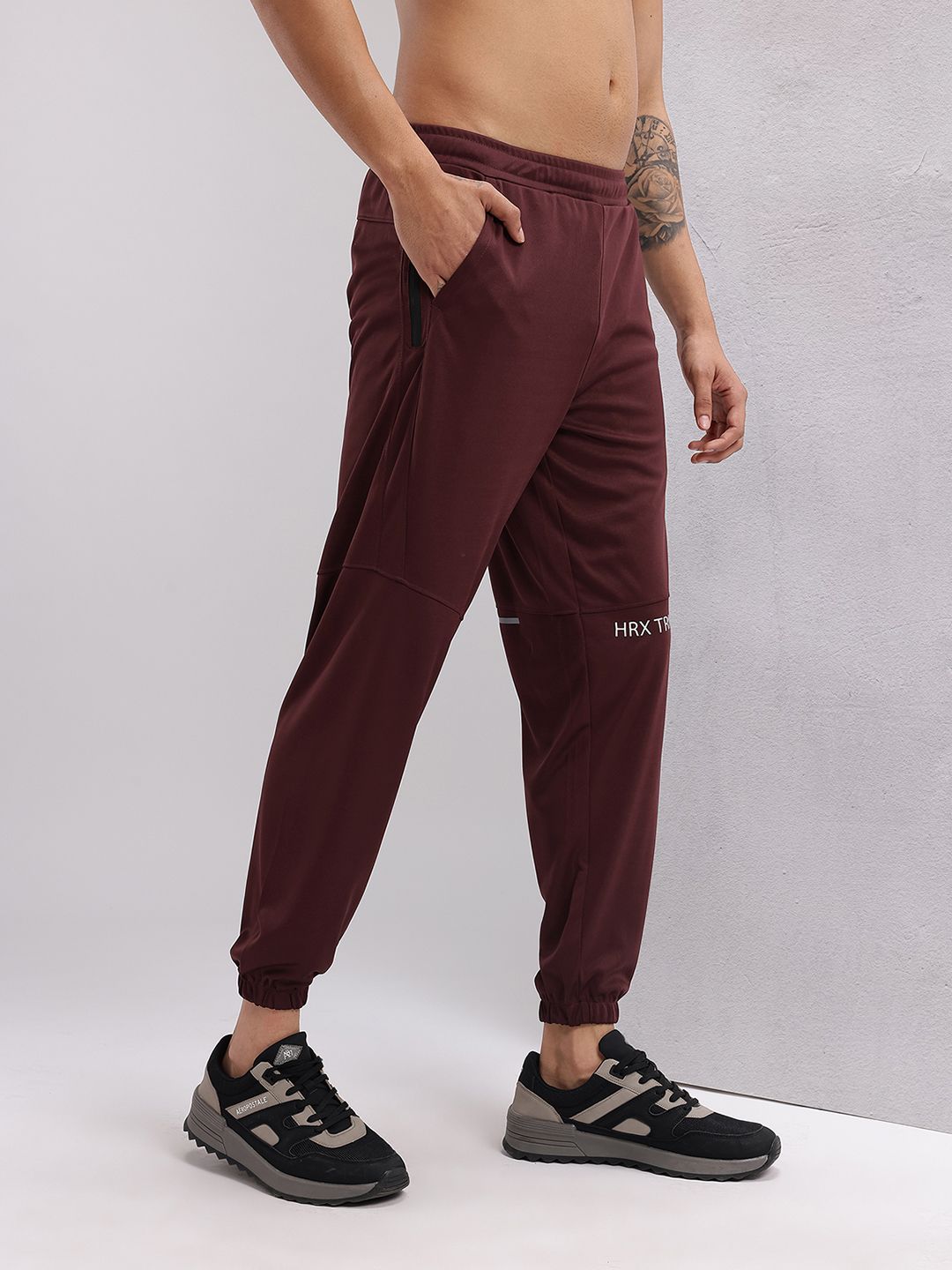 HRX by Hrithik Roshan Men Rapid-Dry Zip Detail Training Joggers