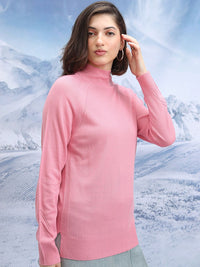 Tokyo Talkies Ribbed High Neck Pullover Sweater