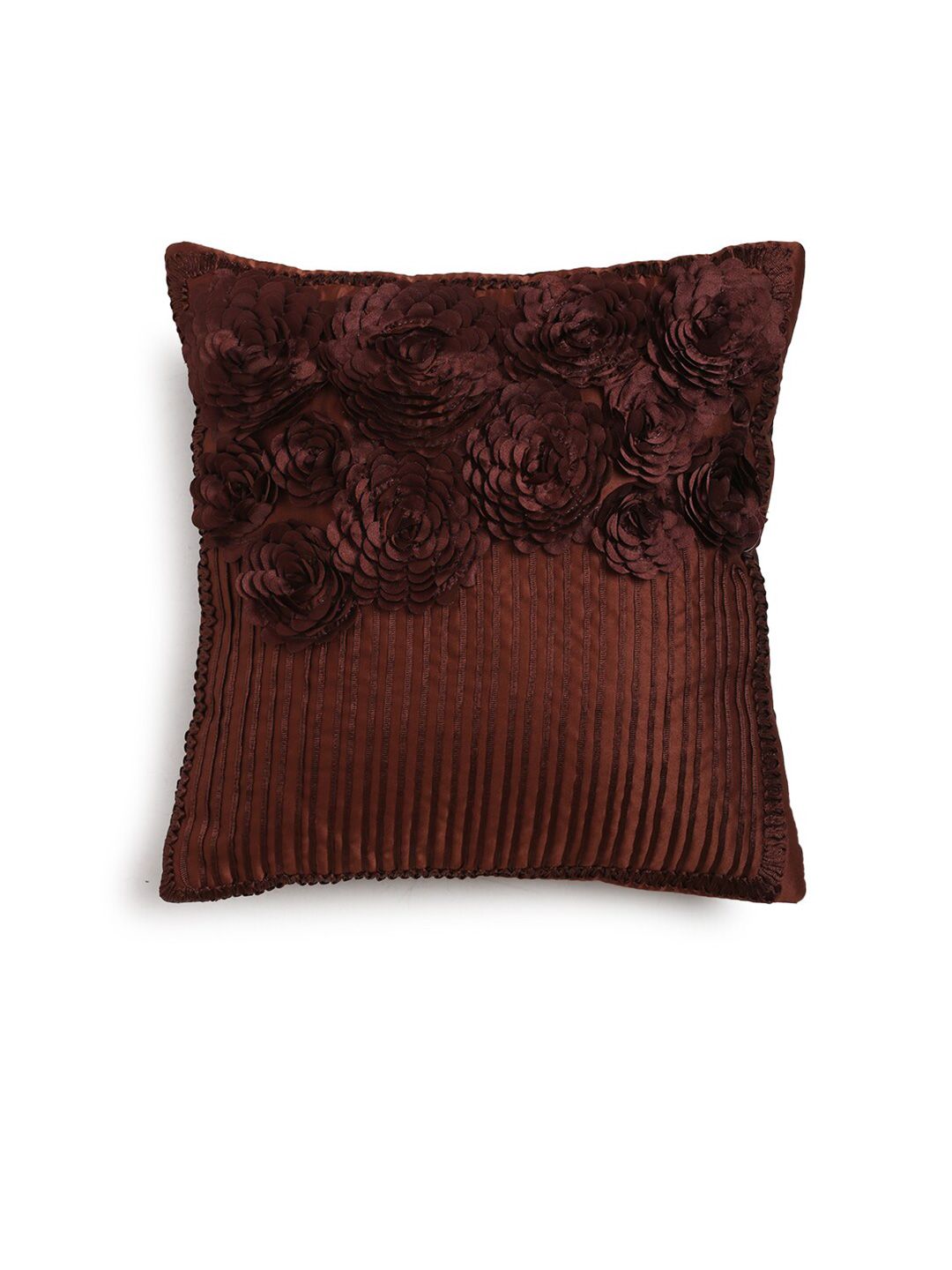 HOSTA HOMES Brown Set of 2 Embellished Square Cushion Covers