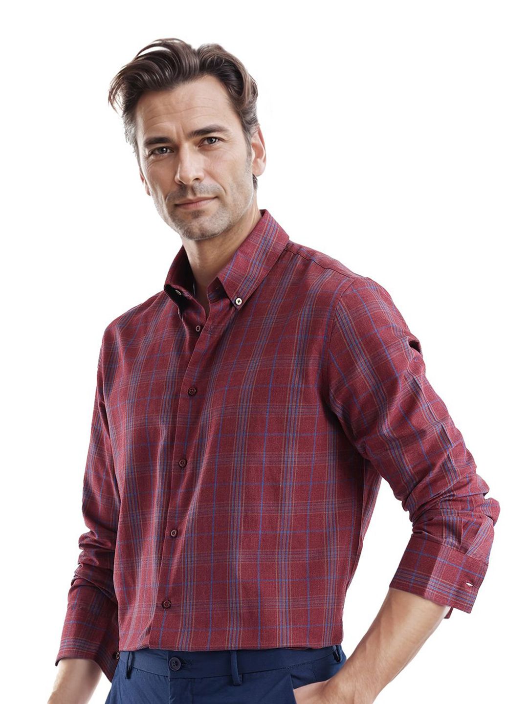 RARE RABBIT Men Comfort Opaque Checked Casual Shirt