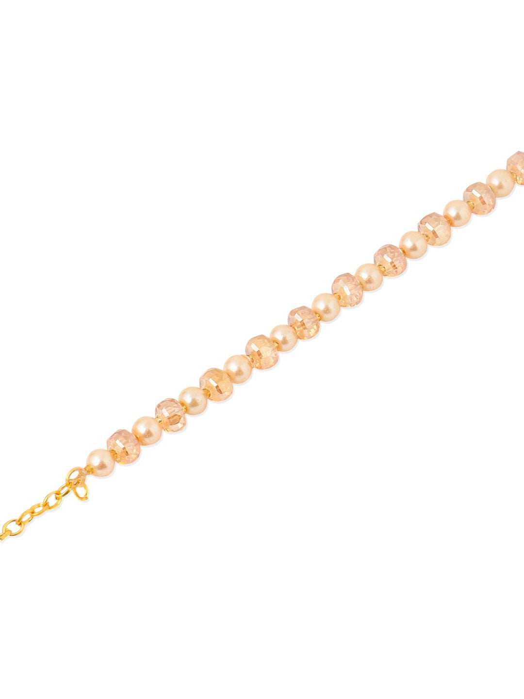NVR Women Gold Toned Artificial Beads Wraparound Rakhi with Roli Chawal Chandan & Mishri
