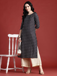 Anouk Ethnic Motifs Printed Boat Neck Straight Kurta