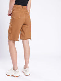 DressBerry Women City Swagger Denim Cargo Shorts