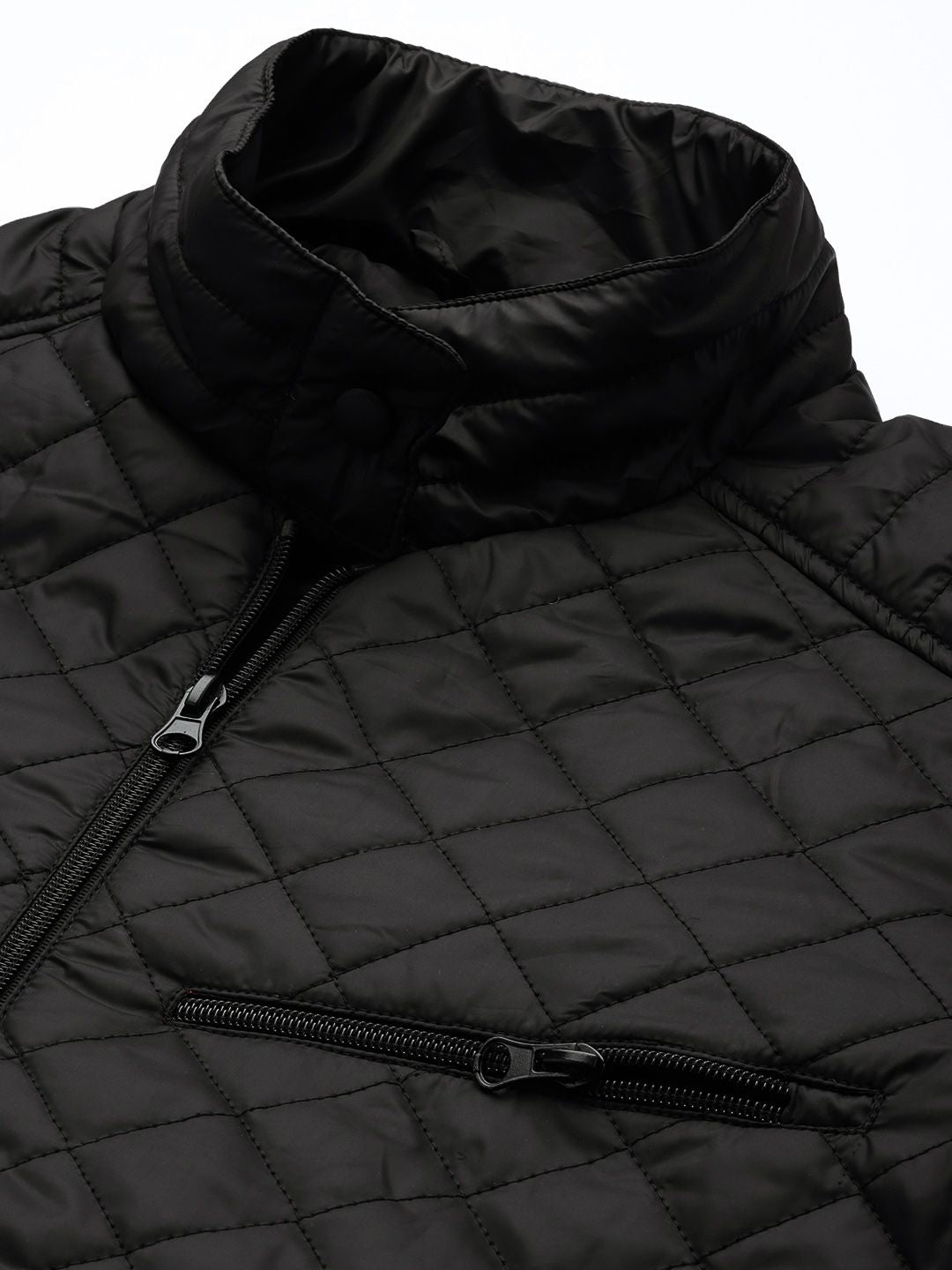 The Indian Garage Co Men Slim Fit Zip-Front Puffer Jacket with Insert Pockets