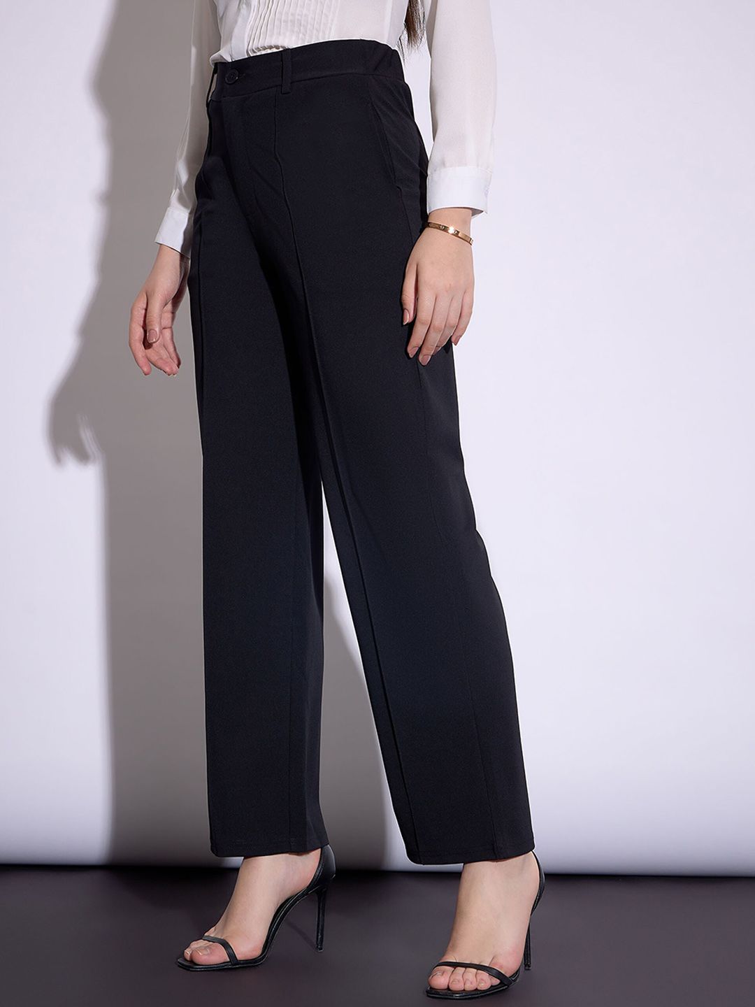 SASSAFRAS worklyf Women Formal Parallel Trousers