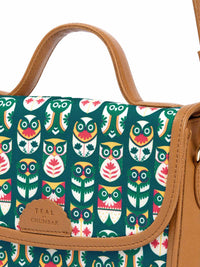 TEAL BY CHUMBAK Graphic Printed Satchel Bag