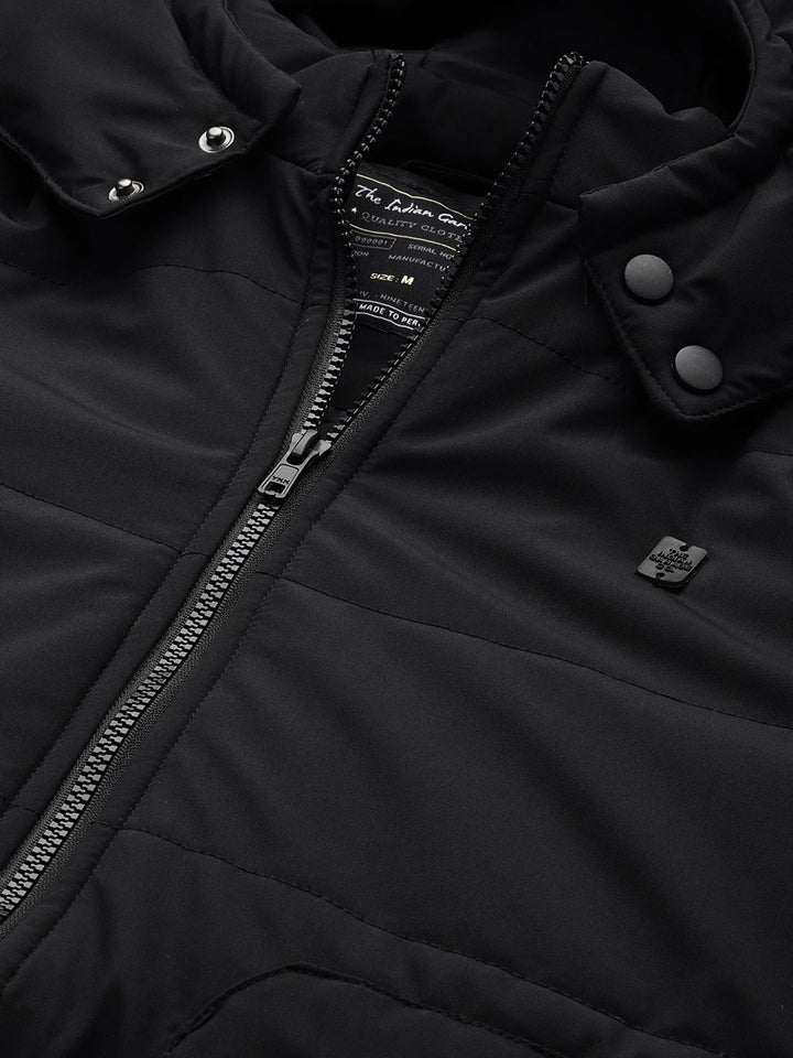 The Indian Garage Co Men Zip-Front Bomber Jacket with Detachable Hood