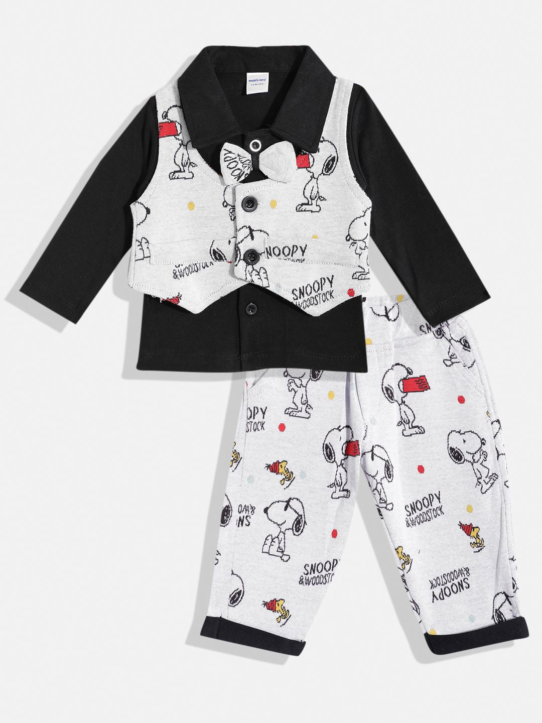 Moms Love Infant Boys Pure Cotton Snoopy Printed Clothing Set