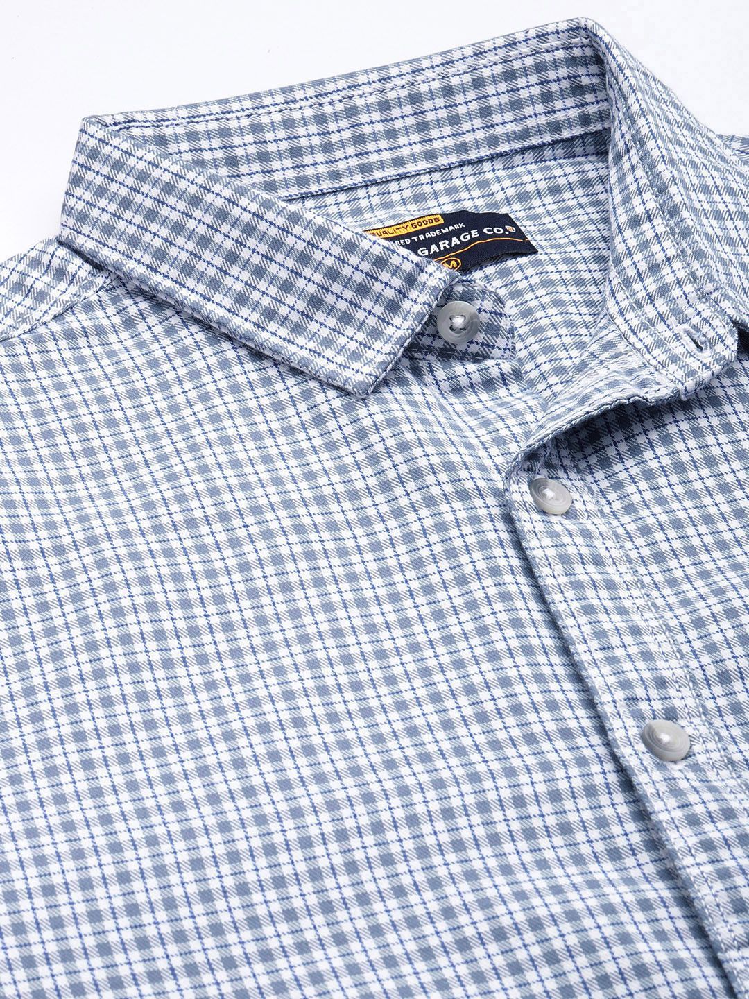 The Indian Garage Co Men Slim Fit Opaque Checked Casual Shirt