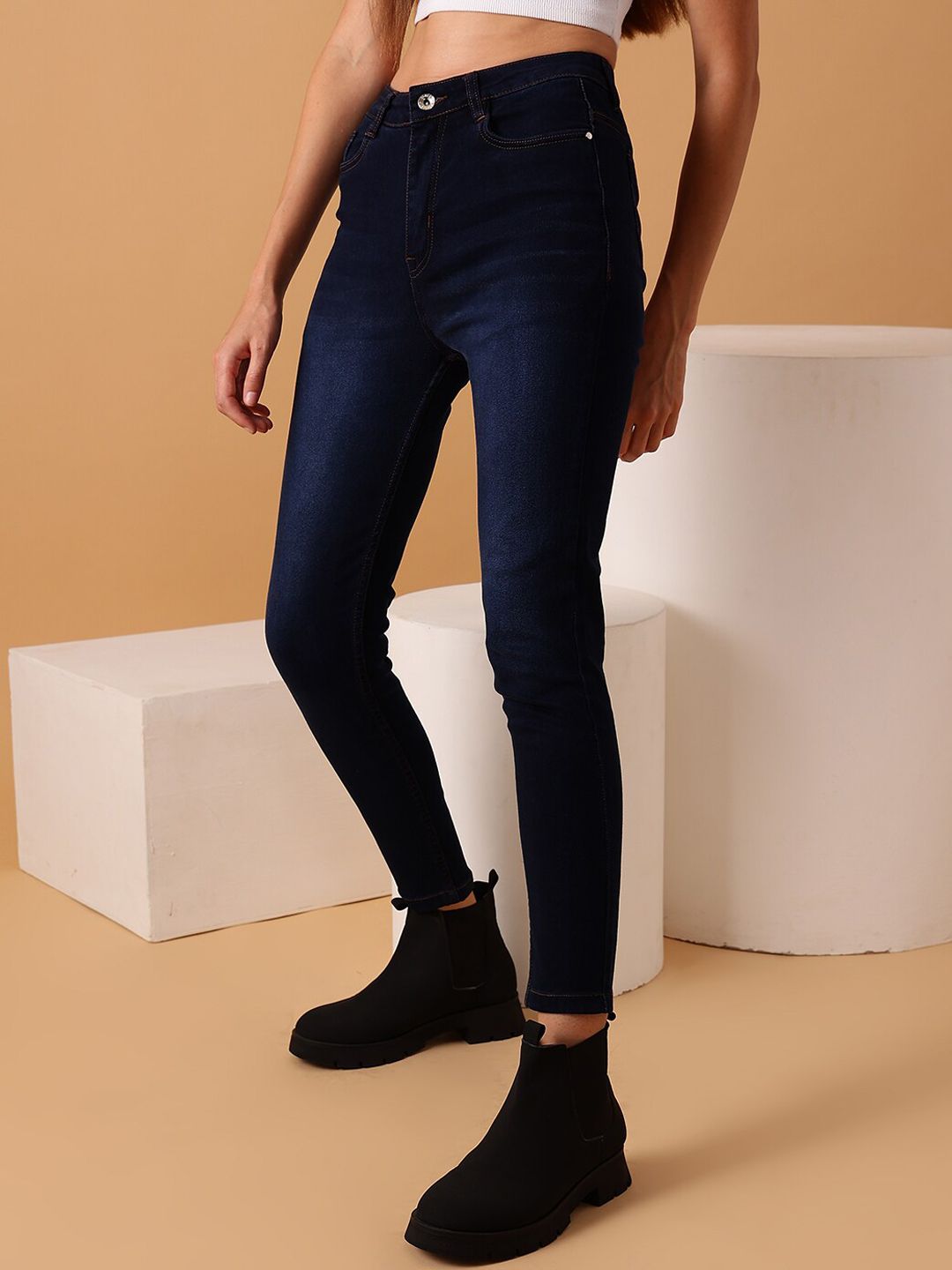 STREET 9 BASICS Women Blue Mid-Rise Clean Look Light Fade Jeans