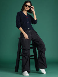 DressBerry V-Neck Ribbed Cardigan