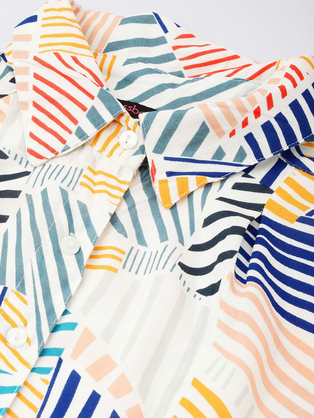 DressBerry Follow My Geometry Printed Button-It-Up Shirt