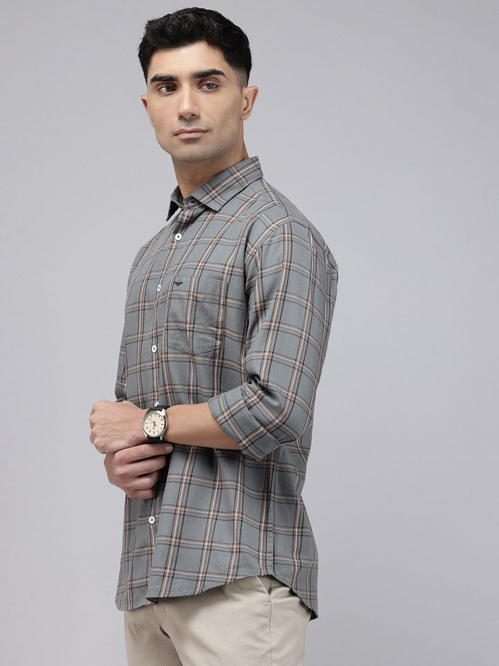 Park Avenue Slim Fit Checked Pure Cotton Casual Shirt