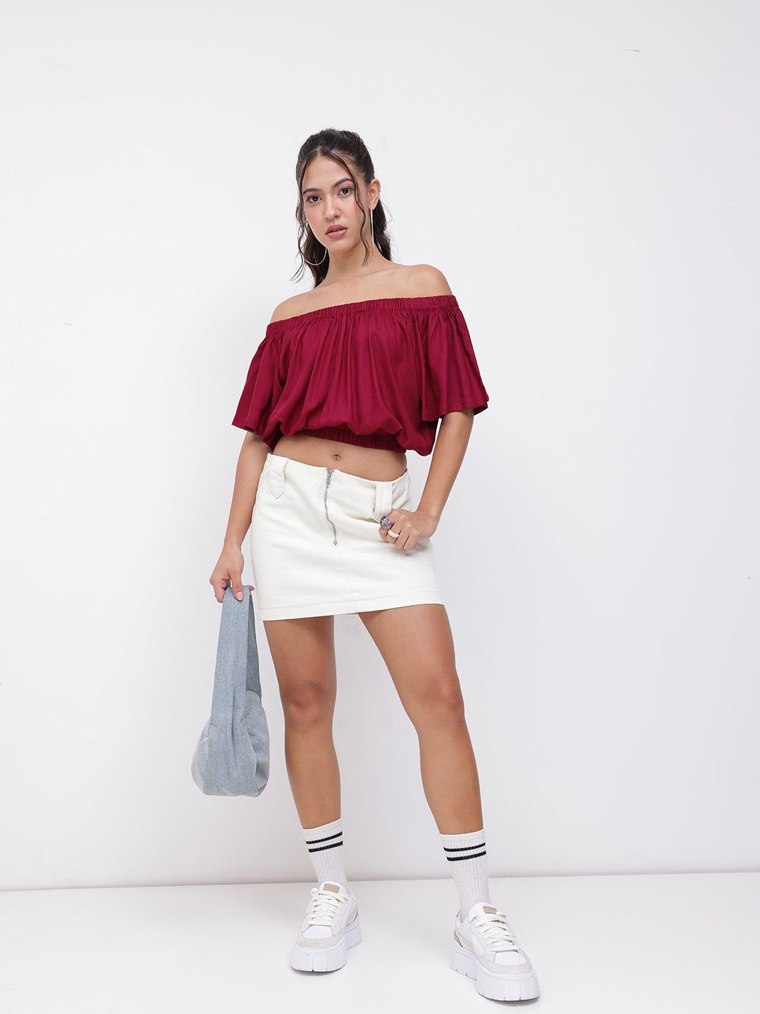 DressBerry Rich Warm Off Shoulder Crop Top