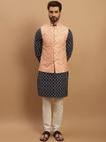SOJANYA Geometric Embroidered Regular Kurta with Churidar & Embroidered Nehru Jacket