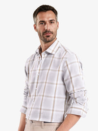 RARE RABBIT Men Comfort Spread Collar Checked Cotton Casual Shirt