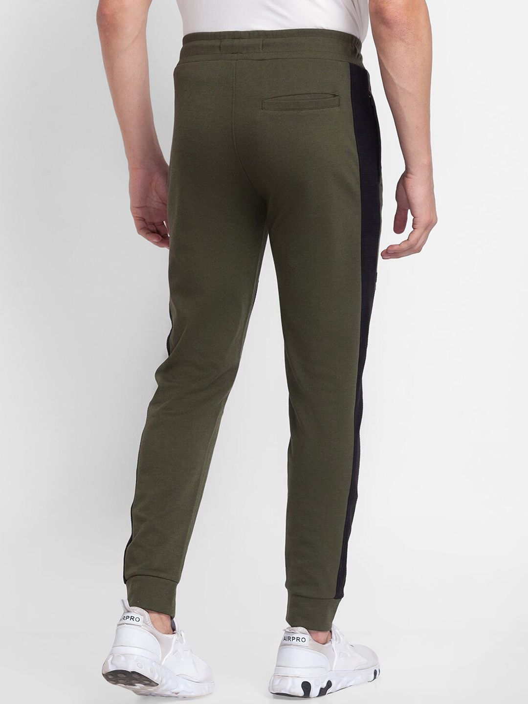 SPYKAR Men Oilive-Green Colored Solid Cotton Track Pants