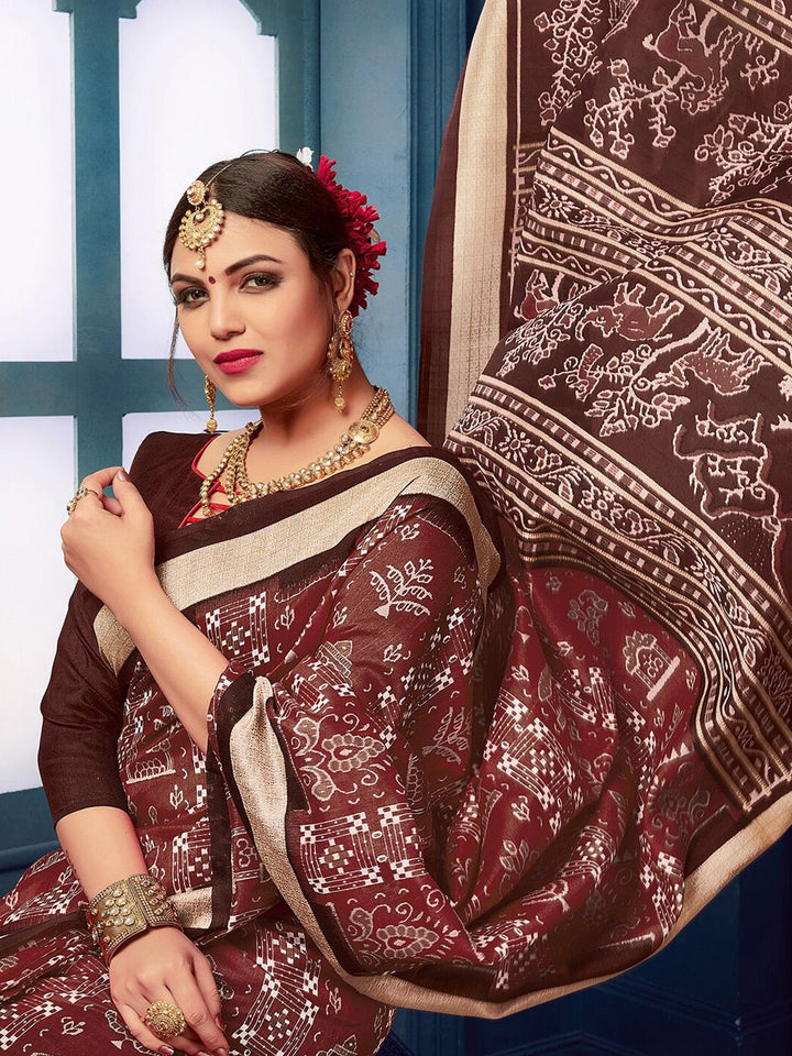 KALINI Warli Printed Sambalpuri Saree