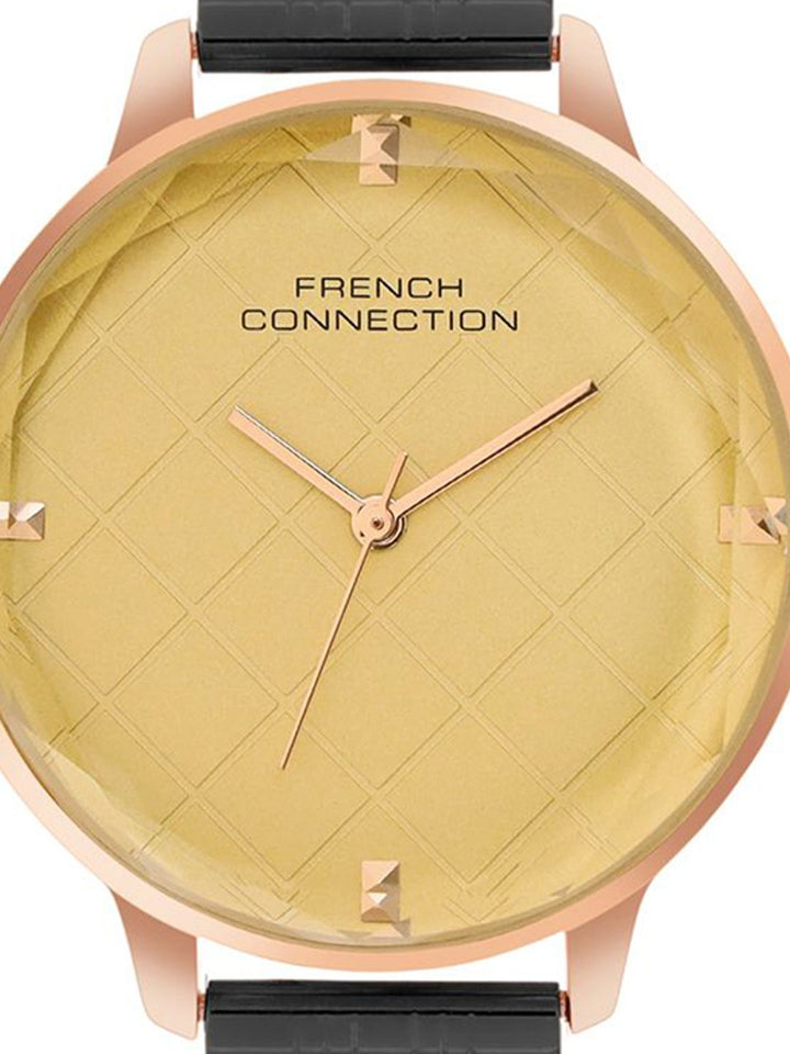French Connection Women Embellished Dial & Stainless Steel Straps Analogue Watch FCN0100BM