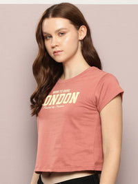 DILLINGER Women Regular Cropped Varsity Printed Tshirt