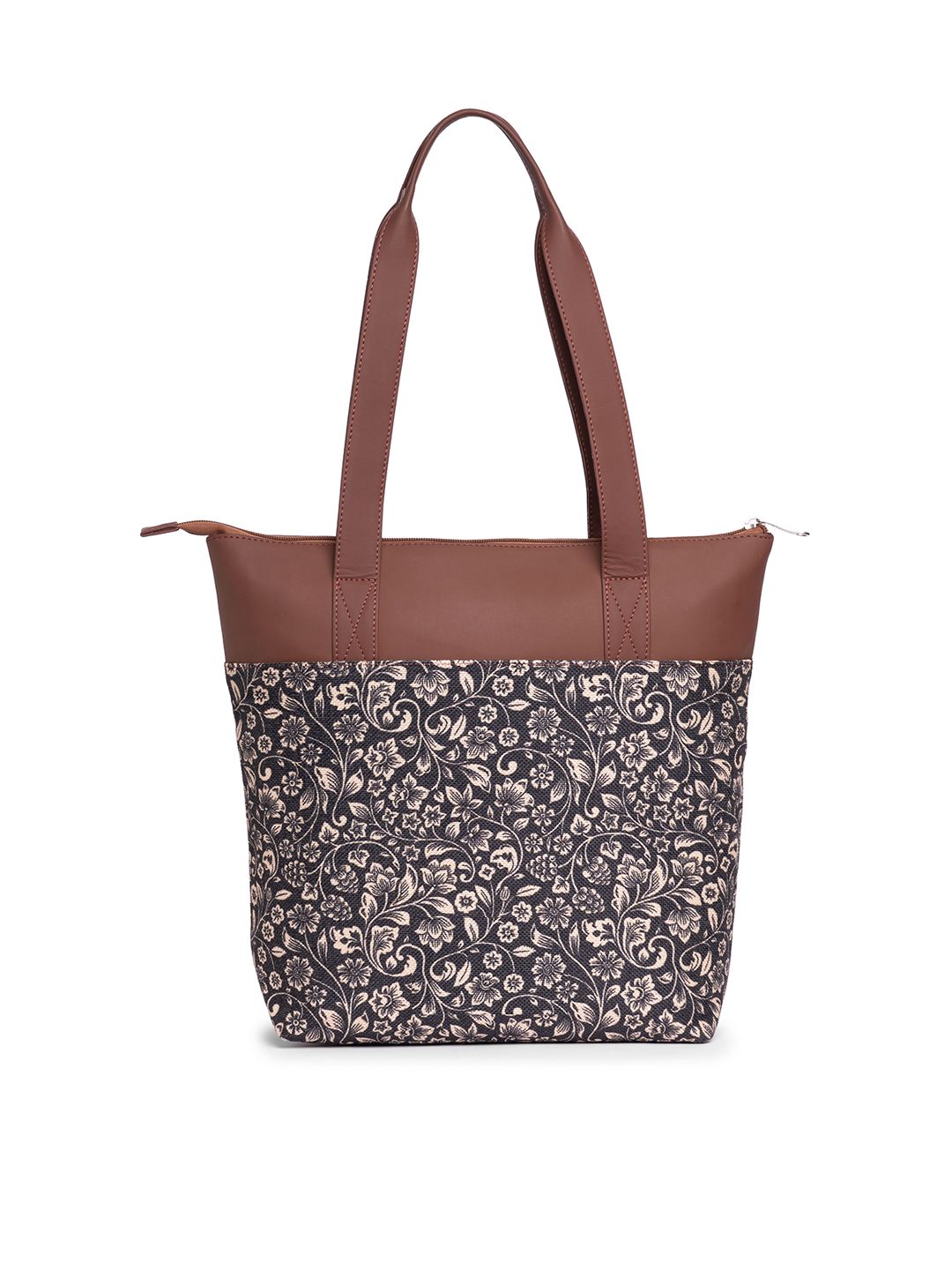ZOUK Floral Printed Structured Tote Bag