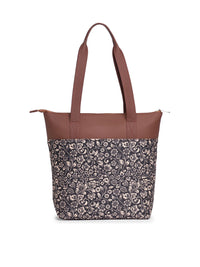ZOUK Floral Printed Structured Tote Bag