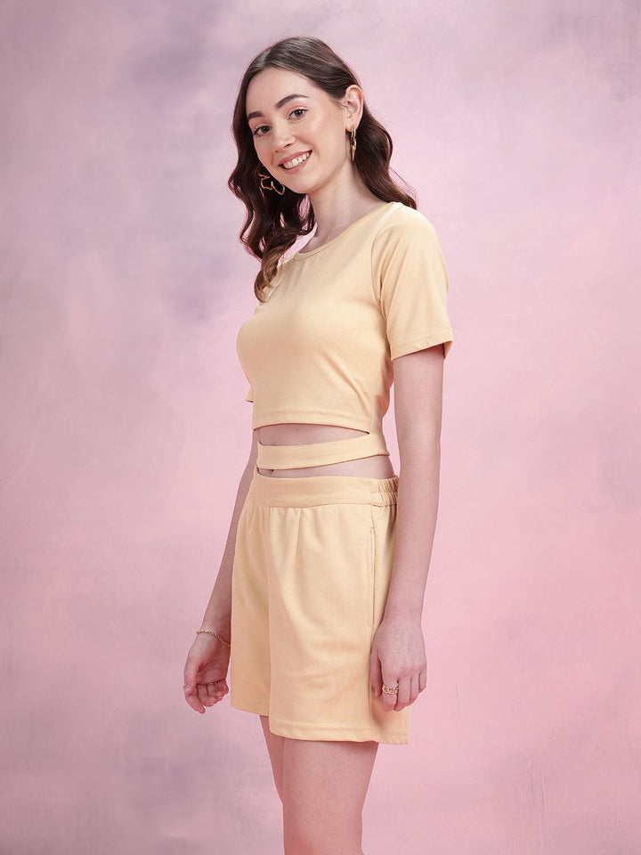 DressBerry Cut-out Detail Top with Shorts Co-Ord Set