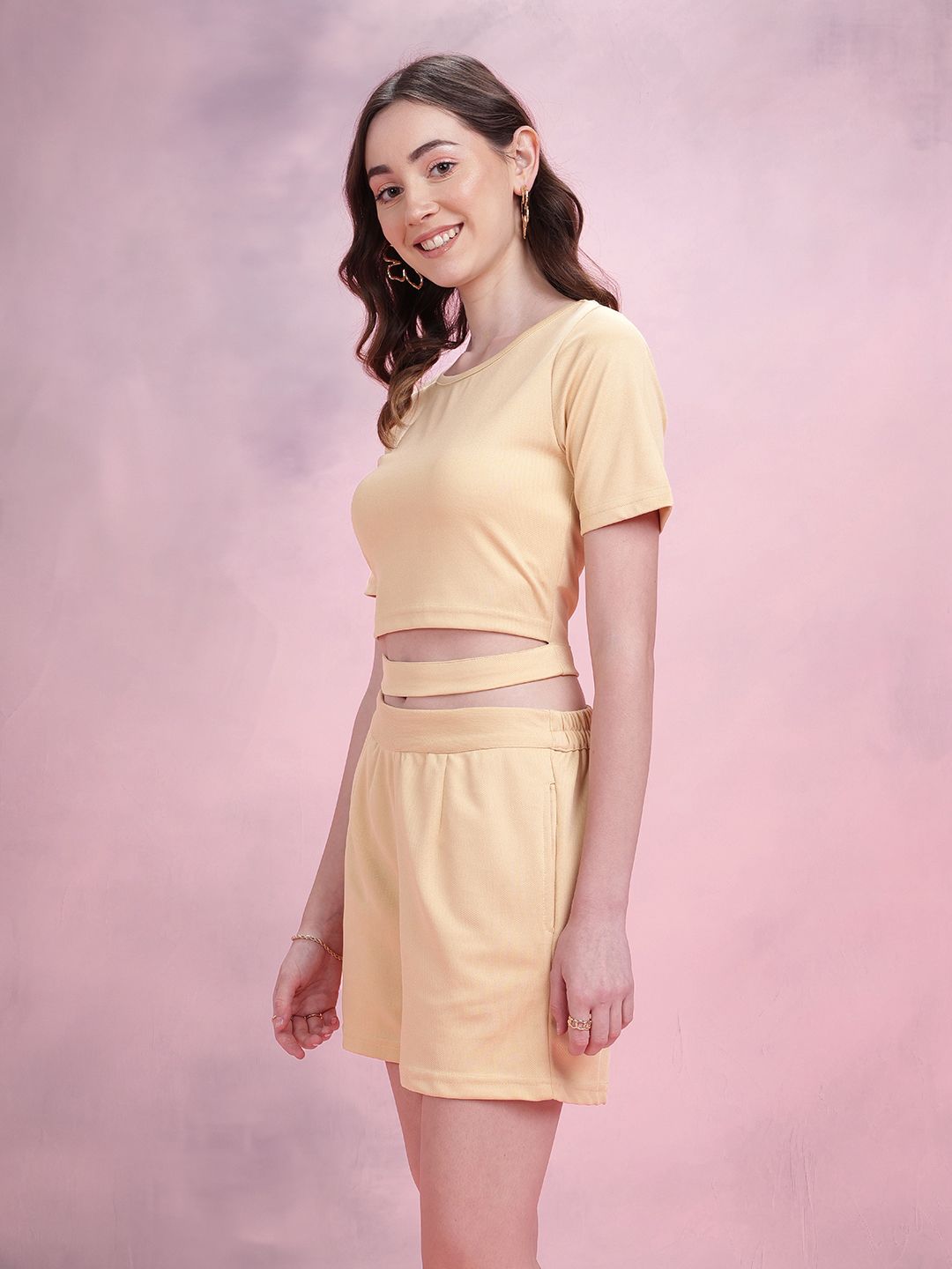 DressBerry Cut-out Detail Top with Shorts Co-Ord Set
