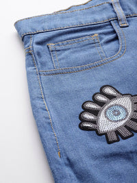DressBerry Women Boyfriend Fit Embellished Stretchable Jeans