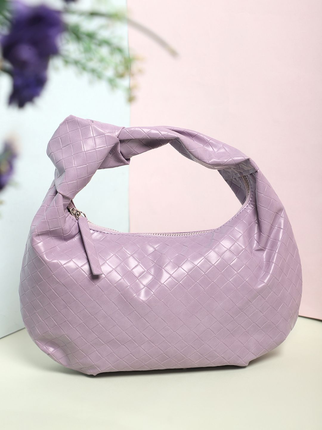 Berrylush Textured Half Moon Handheld Bag