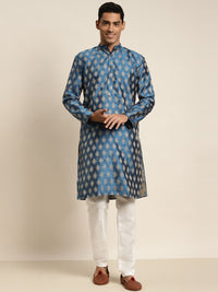 SOJANYA Rekaan Tenunan Kolar Mandarin Silk Cotton Kurta