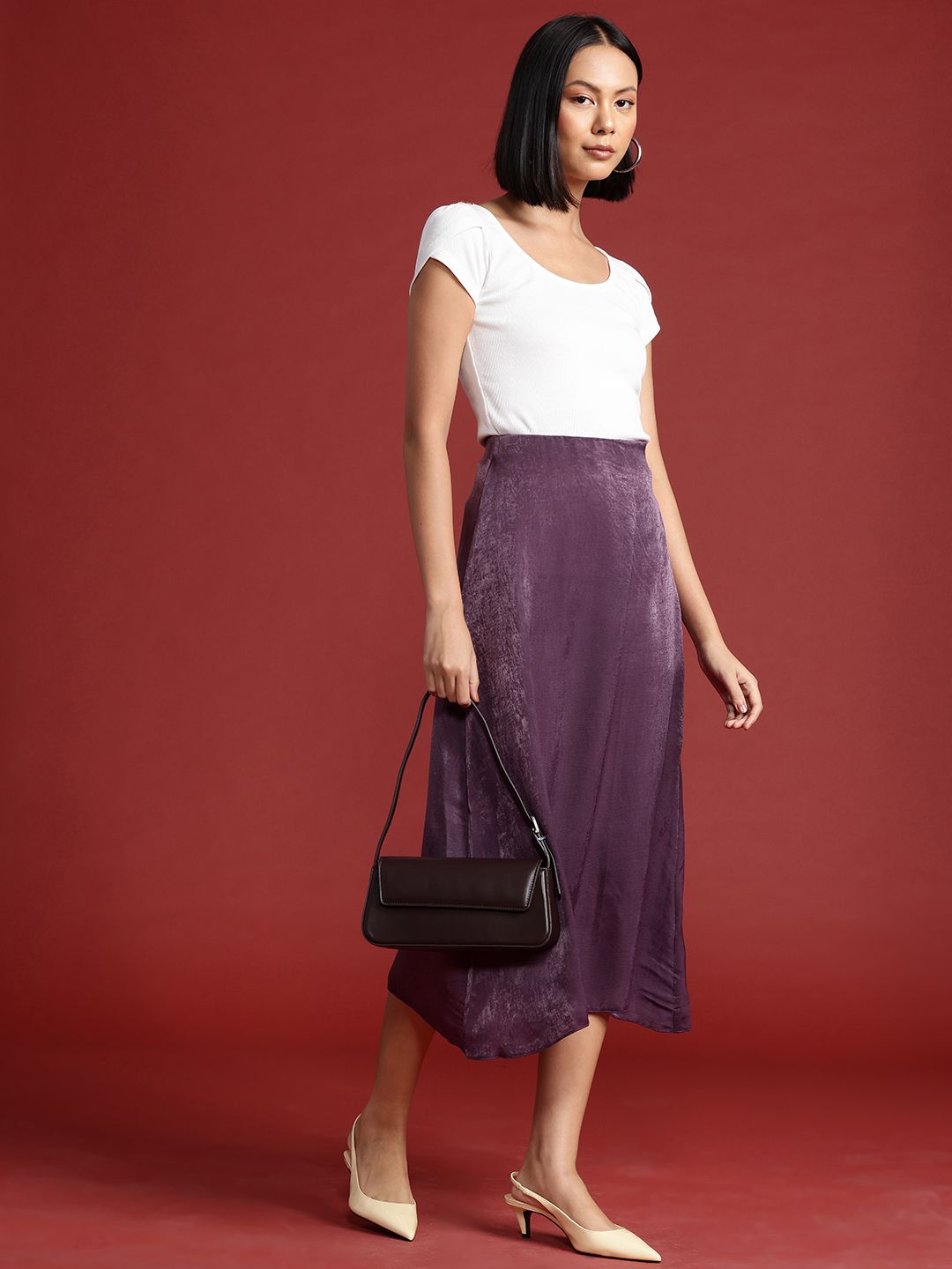 all about you Pure Cotton A-line Midi Skirt