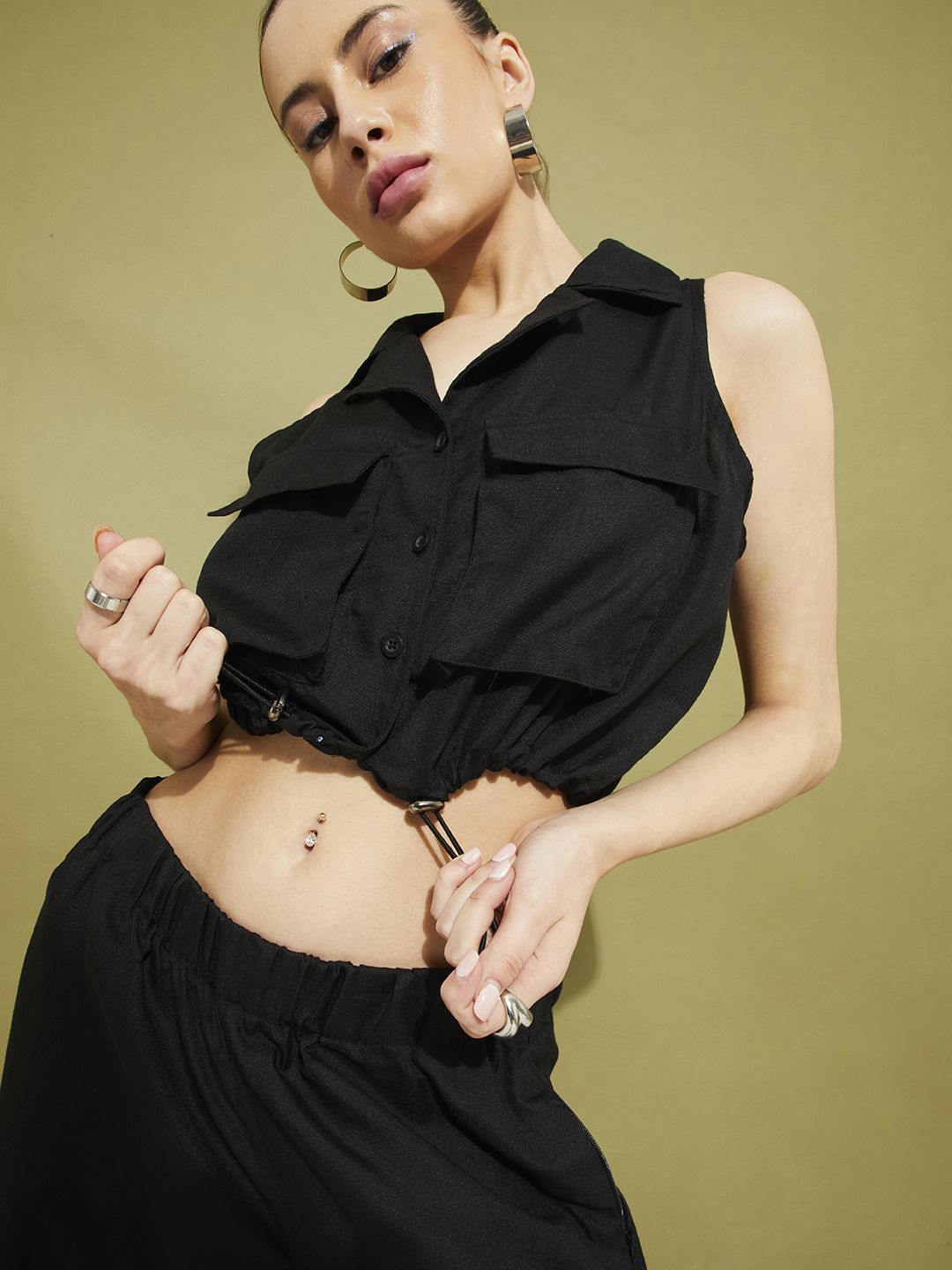 DressBerry Contemporary Comfort Crop Top with Trouser Co-Ord