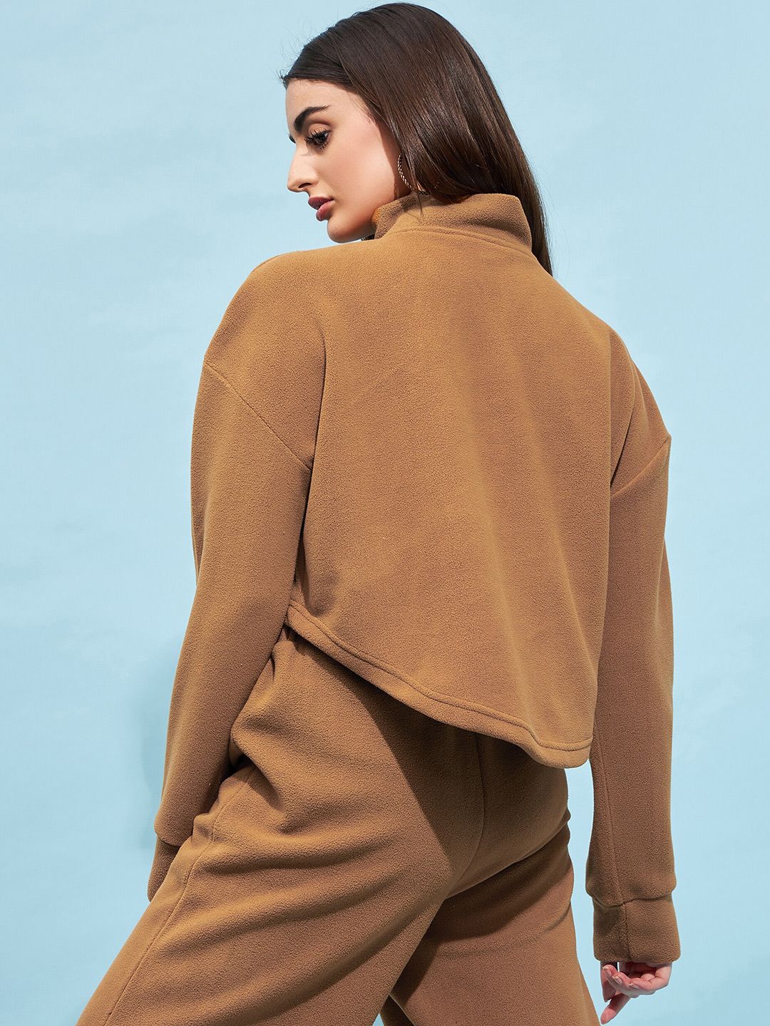 STREET 9 High Neck Crop Sweatshirt